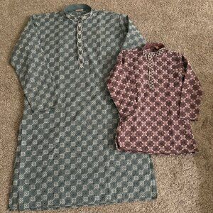FATHER SON COTTON KURTAS (Mens XL, Boys 5T)